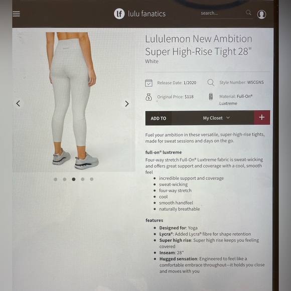 Lululemon New Ambition Tights - Picture 4 of 5